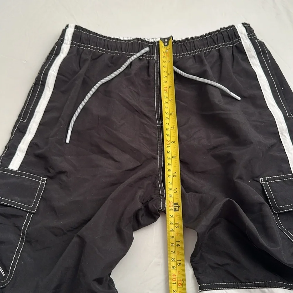 Hanalei Bay black and white mesh lined swim trunks